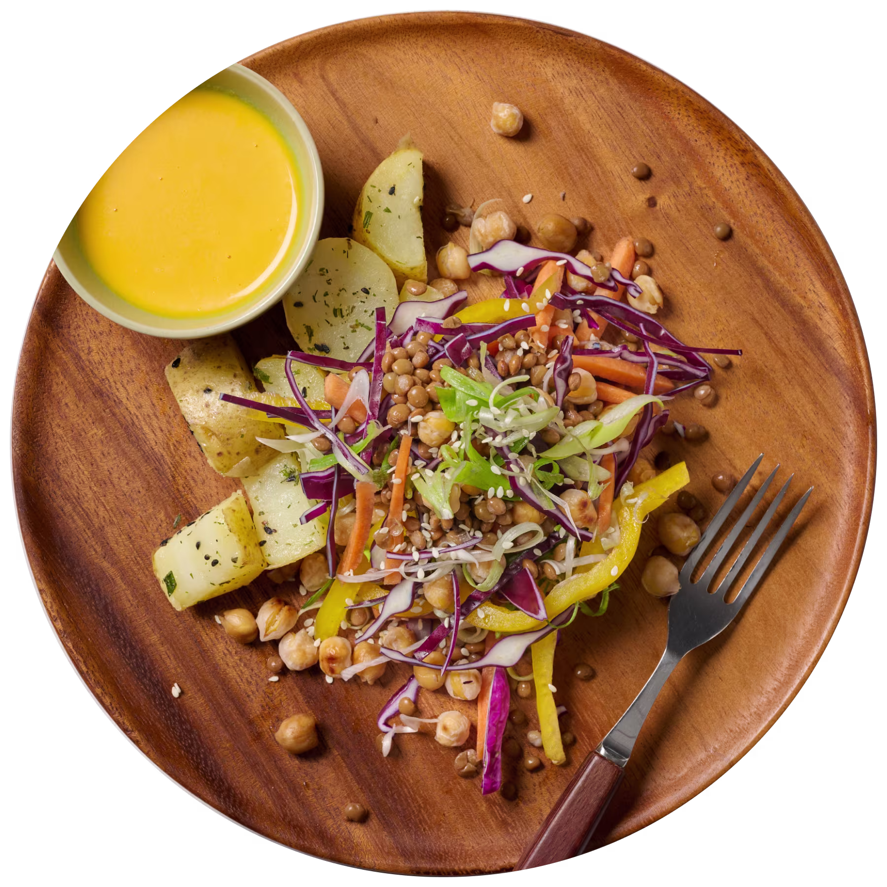 Asian Rainbow Bowl with Miso Dressing