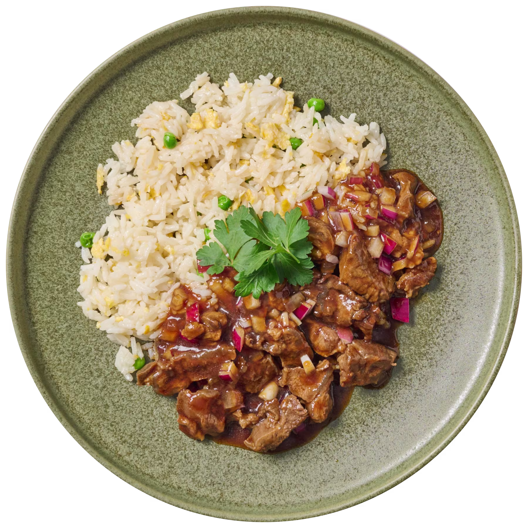 Cambodian Beef Luc Lac with Egg-White Rice